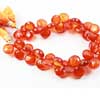 Natural Orange Chalcedony Faceted Pear Drop Heart Briolette Beads Strand Length is 8 Inches and Sizes from 10mm to 12mm Approx.